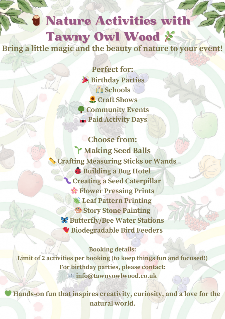 Information on Types of Events Tawny Owl Wood does